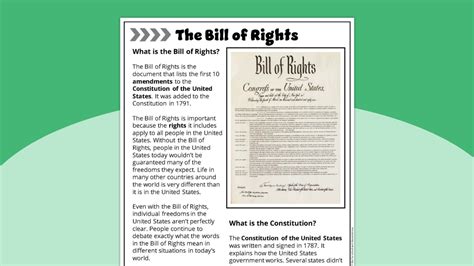 bill  rights worksheet bundle
