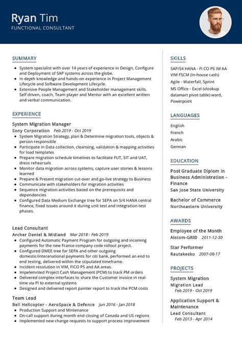 functional consultant resume template   resumekraft