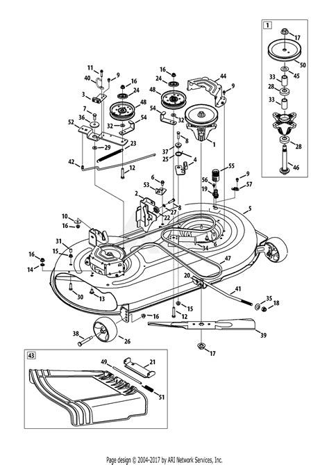 mtd   parts diagram  mower deck