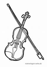 Geige Malvorlage Grafik Instrumente Streichinstrumente Bildes Anklicken öffnet sketch template