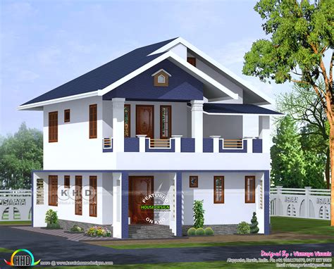 bhk sloped roof house architectcure kerala home design  floor plans