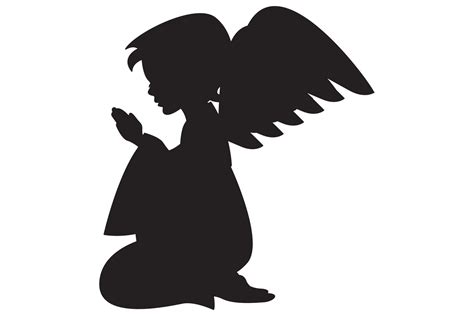 praying angel silhouette  markmurphycreative  atcreativemarket angel