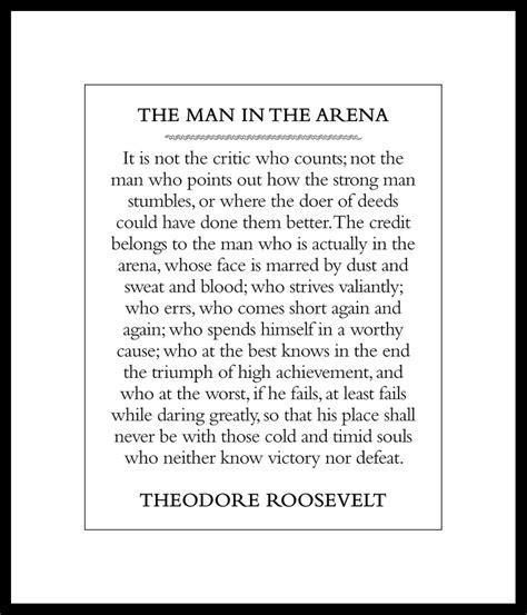 man   arena quote  theodore roosevelt printable etsy