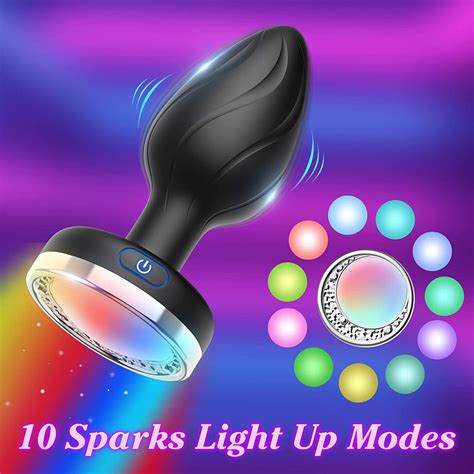 Led Light Up Butt Plug Anal Dildo G Spot Massager Vibrator Men Women