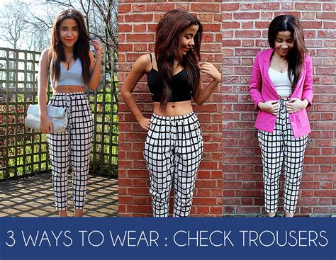 ways  wear monochrome check trousers fashion train
