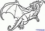 Dragon Coloring Flying Pages Easy Drawing Drawings Albanysinsanity Dragons Simple Sketch sketch template