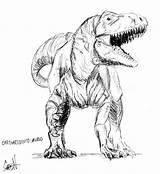 Carcharodontosaurus sketch template