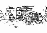 Coloring Pages Car Armoured Truck Trailer Pulling Transporter Carrier Troop Color Template sketch template