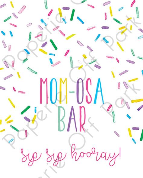 printable mom osa bar sign  mimosa sip sip hooray etsy