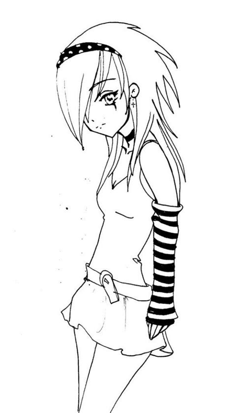 printable emo coloring pages coloring  anime wolf girl coloring