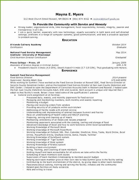 food service manager resume awesome food service manager resume