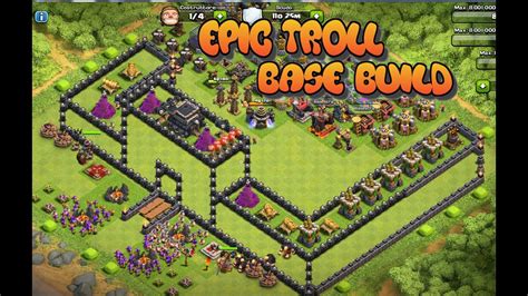 Clash Of Clans 3d Epic Troll Base Castle Build Funn