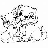 Coloring Dog Pages Cat Puppy Colouring Dogs Printable Wecoloringpage Az Cats sketch template