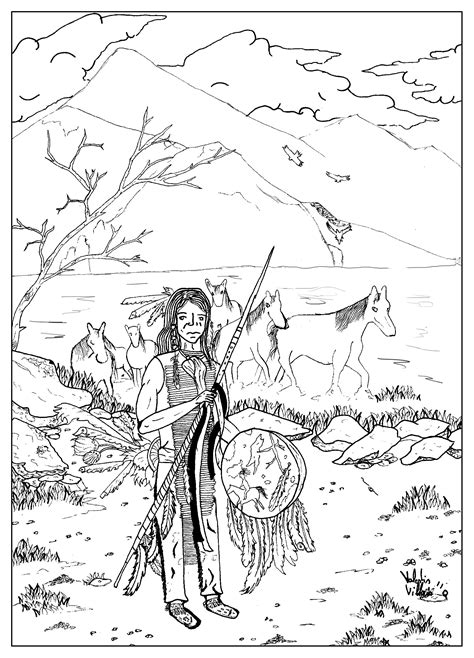 draw native american native american adult coloring pages