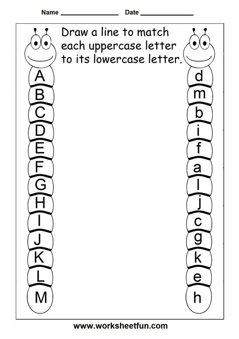 match uppercase and lowercase letters 11 worksheets