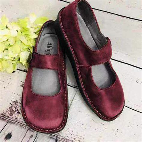 women  size comfy solid  toe adjustable hook loop casual flats loafers