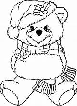 Bear Coloring Christmas Teddy Pages Clip Clipart Drawing Outline Line Printable Bears Colouring Kids Xmas Cliparts Color Stuffed Animal Library sketch template