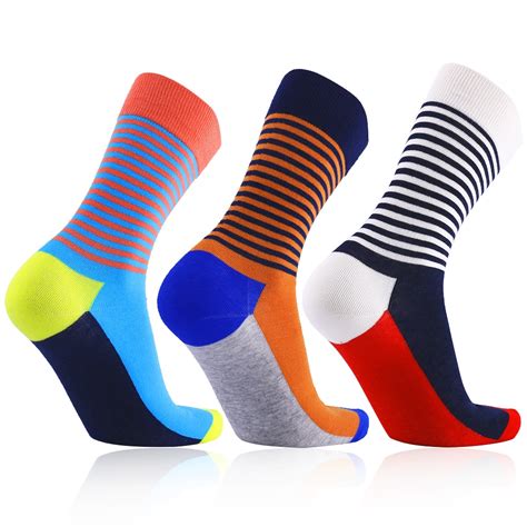 pairs european  size    stripe compression men socks happy fashion socks