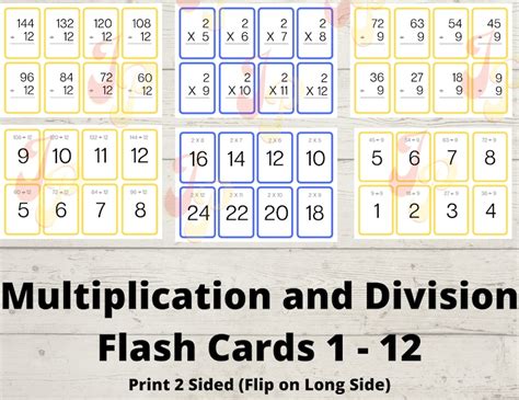multiplication  division flash cards    skip counting cards