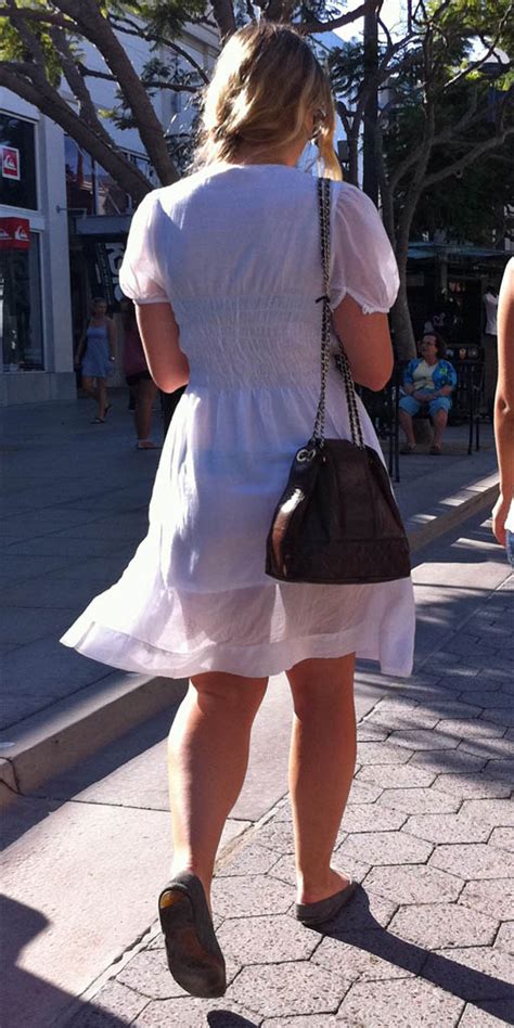 visible thong in see through white dress 7 candid