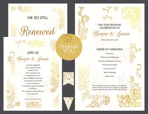 vow renewal invitation templates  completely customizable