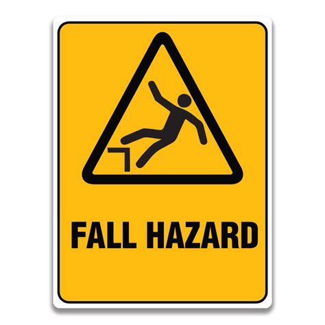 fall hazard sign safety sign  label