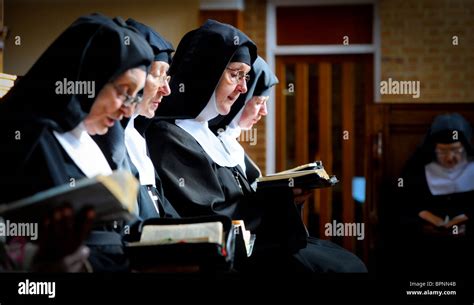 nuns at the monastery of visitation in east sussex at prayer in the