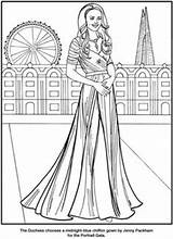 Coloring Pages Kate Publications Dover Royalty Book Fashions Eileen Rudisill Miller Duchess Cambridge Royal Coloriage sketch template