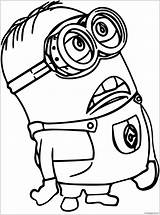 Coloring Minion Pages Despicable Minions Sheets Kids Printable Color Cartoons Print Cartoon Wecoloringpage Adults Coloringpagesonly sketch template