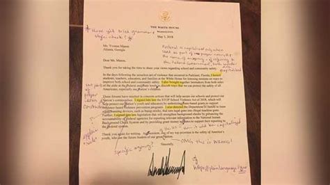 english teacher mails president trumps letter   edits  corrections