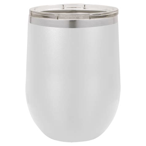 12 oz blank stainless steel insulated stemless wine tumbler with lid
