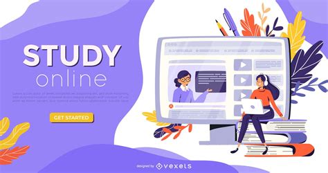 study  web slider design vector