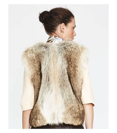 natural coyote fur cropped vest