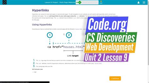 multi page websites lesson  tutorial  answers codeorg web development youtube