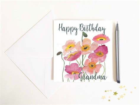happy birthday grandma  card   personalised etsy