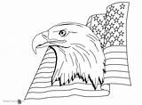 Eagle Coloring Pages Flag Patriotic Printable Kids Color sketch template