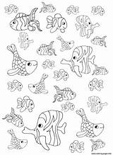 Coloring Fishes Little Pages Printable Adult Cute Color Fish Simple Pisces Kids Print Water Worlds Drawing Adults Justcolor Book Disney sketch template