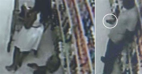 cctv footage catches mobile phone pervert attempting to film up woman s