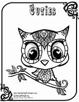 Coloring Owl Pages Cute Owls Baby Sheet Cuties Printable Color Animal Kids Print Tumblr Pg Adult Creative Sheets Doodle Eyes sketch template