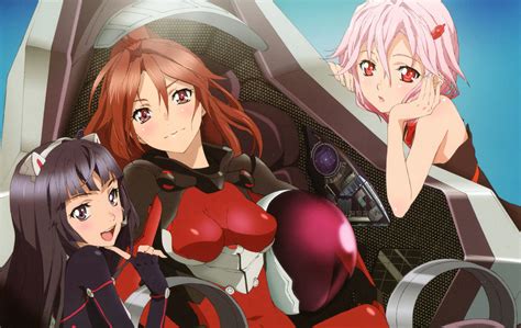 yuzuriha inori tsugumi and shinomiya ayase guilty crown drawn by