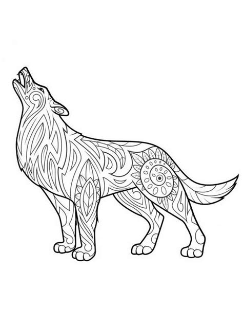 wolf coloring pages  adults printable   wolf
