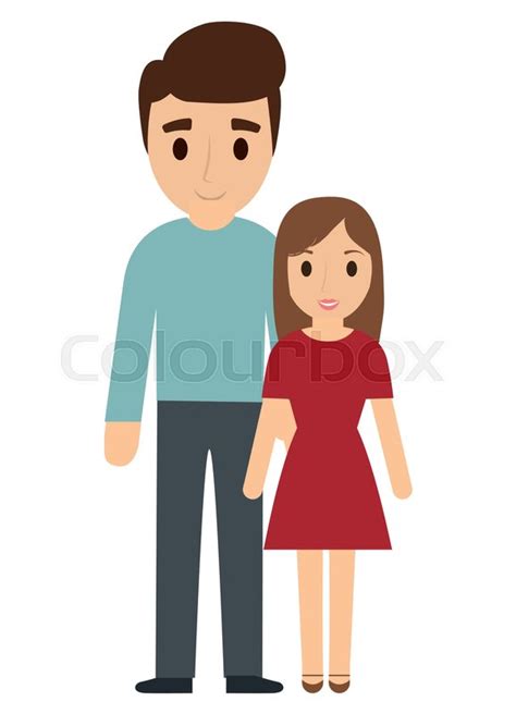 father and daughter cartoon icon stock vector colourbox