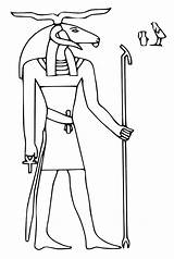Egipto Gods Dioses Khnum Egizie Divinità Egitto Coloringhome Piramidi Hieroglyph Deidad sketch template