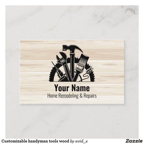 customizable handyman tools wood  business card zazzlecom