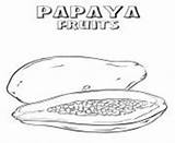 Coloring Pages Papaya Fruit Printable Fruits Info sketch template