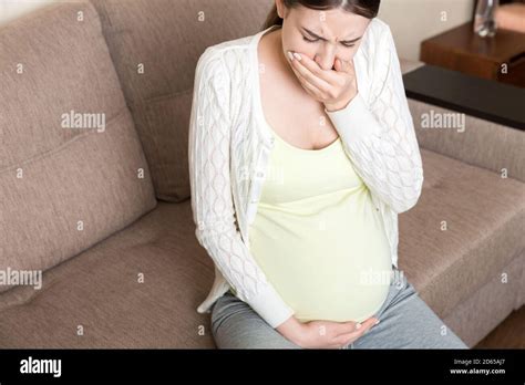 Pregnancy Morning Sickness Pregnant Woman Having Nausea Feeling Bad In