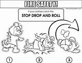 Safety Fire Coloring Pages Drop Roll Stop Colouring Smoke Printable Kids Detectors Test Resolution Rules Template Safe Meeting Place High sketch template