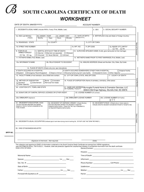 Blank Death Certificate Picture Form Fill Out And Sign