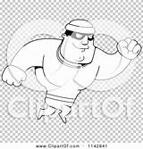 Robber Jumping Male Outlined Coloring Clipart Vector Cartoon Cory Thoman sketch template