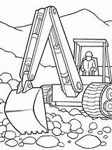 Coloring Construction Pages Vehicles Excavator Printable Color Kids Print sketch template